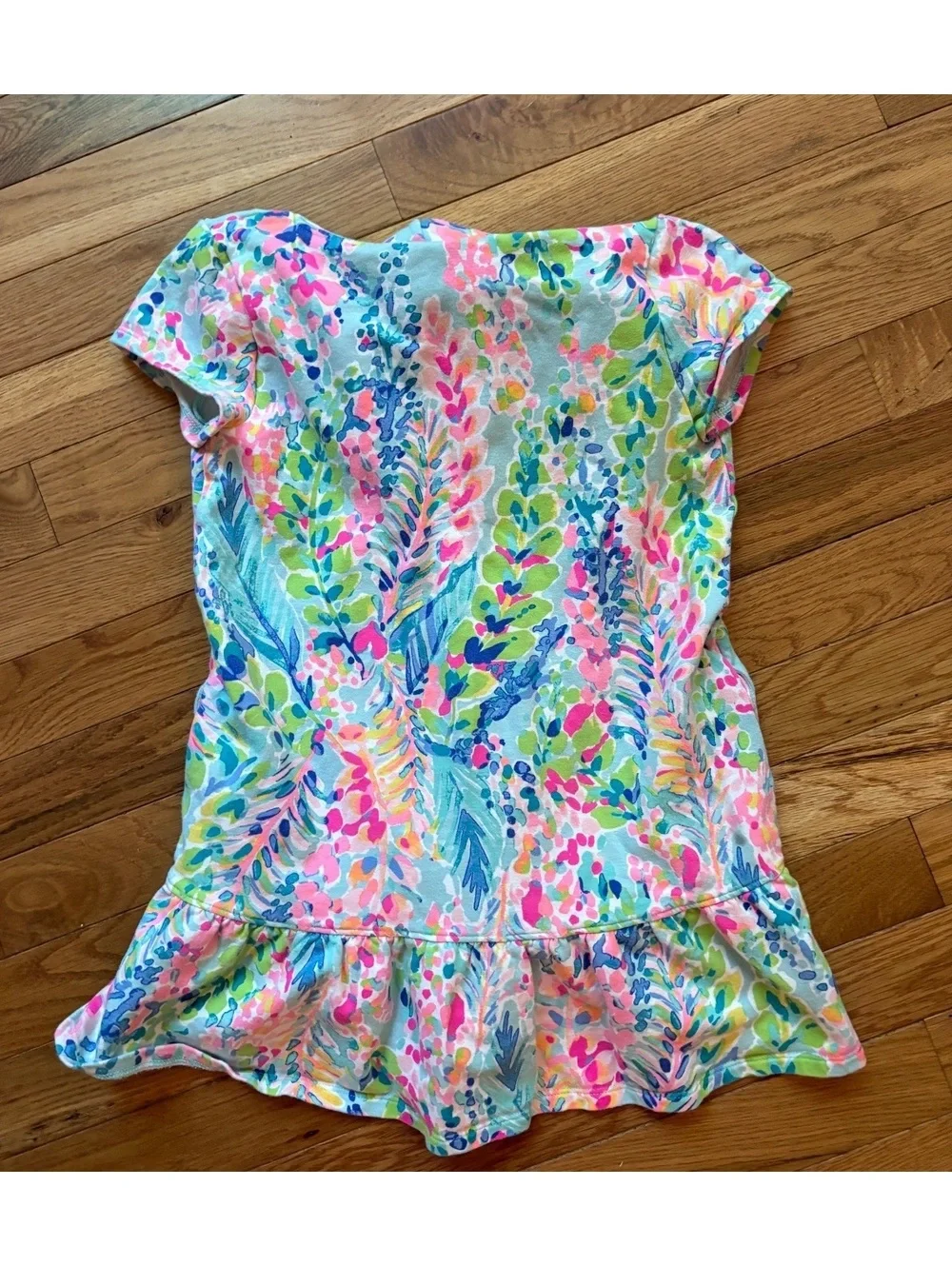 Lilly Pulitzer Girls' Medium (6-7) Short Sleeve Hooded swim cover up
